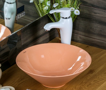 Фигурный умывальник MELANA 800-T4006Н-B5 персиковый